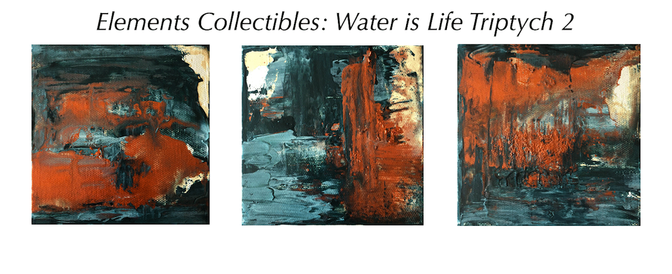 Image of Water is Life 2, a triptych painting by Lorien Eck